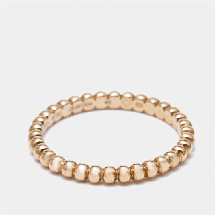 Pre Owned Van Cleef & Arpels Perlée 18k Rose Gold Small Model Ring Size 48