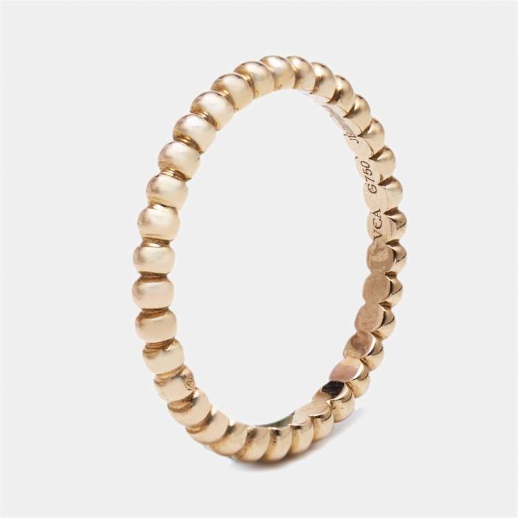 Pre Owned Van Cleef & Arpels Perlée 18k Rose Gold Small Model Ring Size 48