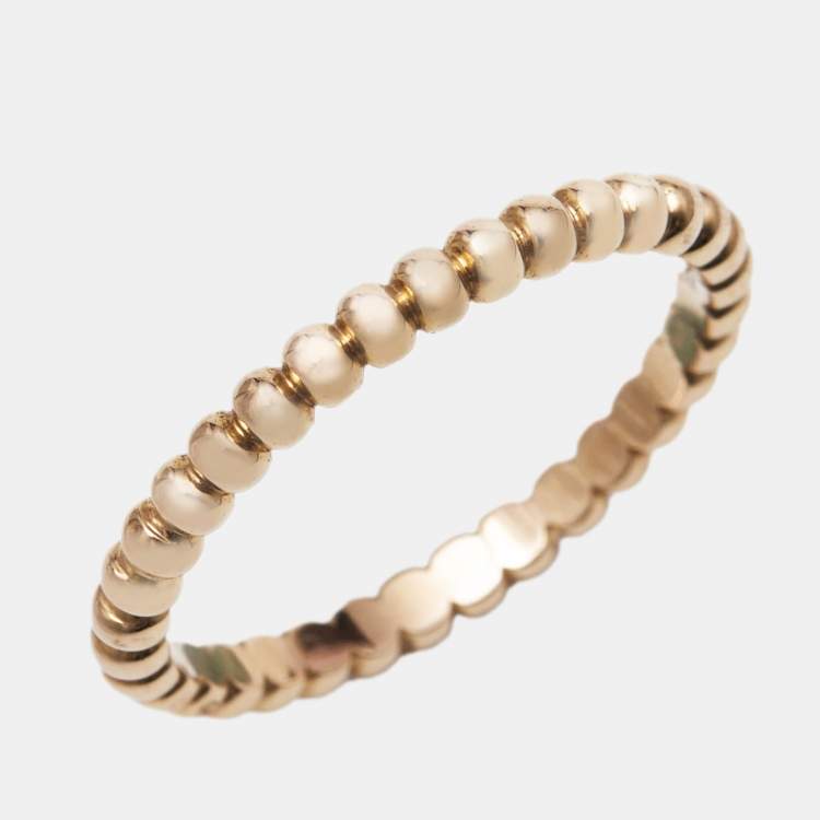 Pre Owned Van Cleef & Arpels Perlée 18k Rose Gold Small Model Ring Size 48