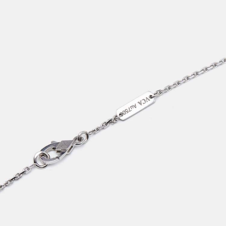 مملوكة مسبقًا Van Cleef & Arpels Vintage Alhambra Gulloiche 18k White Gold Necklaces