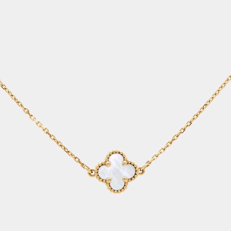 Pre Owned Van Cleef & Arpels Sweet Alhambra Mother of Pearl 18k Yellow Gold Bracelet