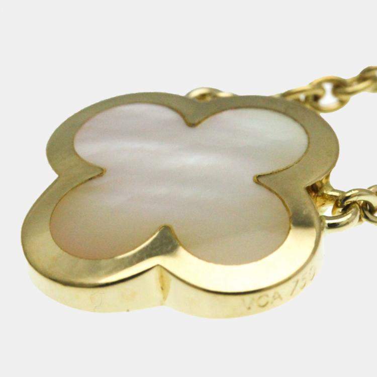 Pre Owned Van Cleef & Arpels 18K Yellow Gold Pure Alhambra Pendant Necklace