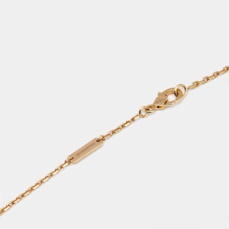 Pre Owned Van Cleef & Arpels Magic Alhambra Malachite 18k Yellow Gold Long Necklace