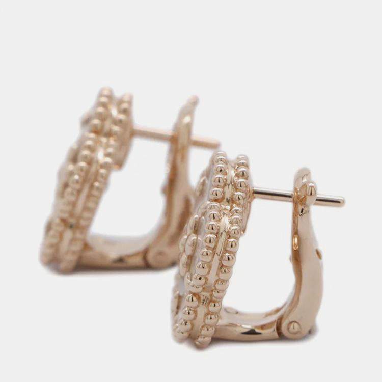Pre Owned Van Cleef & Arpels 18K Rose Gold Lucky Spring Blossom Stud Earrings