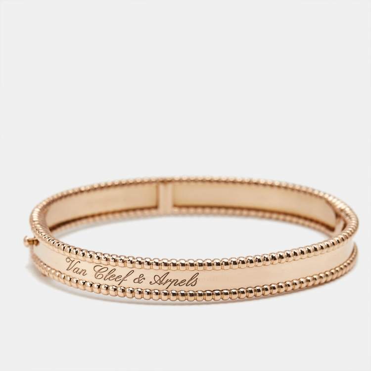 Pre Owned Van Cleef & Arpels Perlee Signature 18K Rose Gold Bracelet M