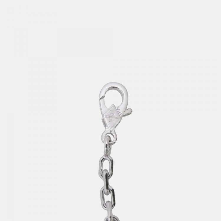 Pre Owned Van Cleef & Arpels Vintage Alhambra 18K White Gold Long 20 Motif Necklace