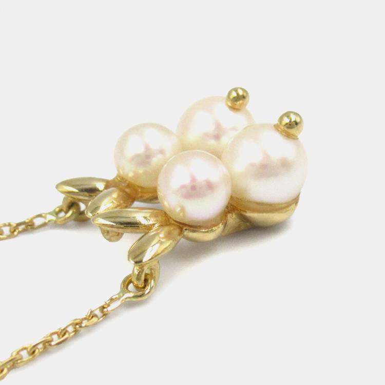 Pre Owned Van Cleef & Arpels 18K Yellow Gold and Akoya Pearls Necklace