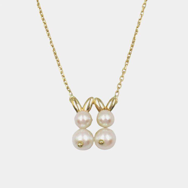 Pre Owned Van Cleef & Arpels 18K Yellow Gold and Akoya Pearls Necklace