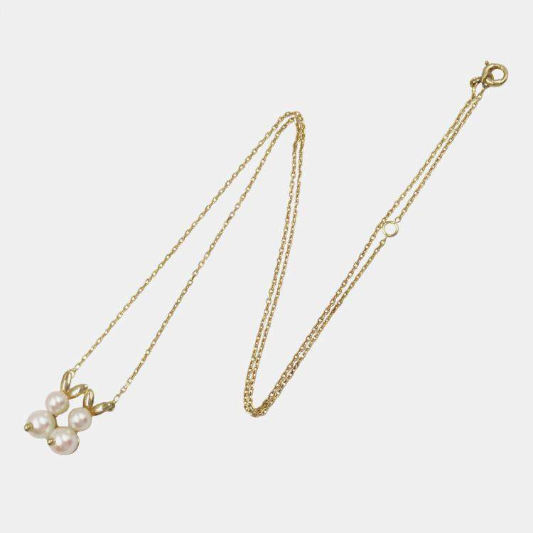 Pre Owned Van Cleef & Arpels 18K Yellow Gold and Akoya Pearls Necklace