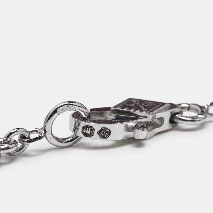 Pre Owned Van Cleef & Arpels Sweet Alhambra Diamonds 18k White Gold 6 Motif Station Bracelet