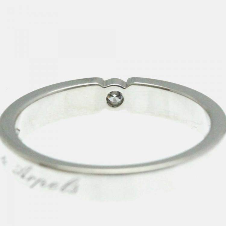 Pre Owned Van Cleef & Arpels Signature Diamond Platinum Ring  EU 51