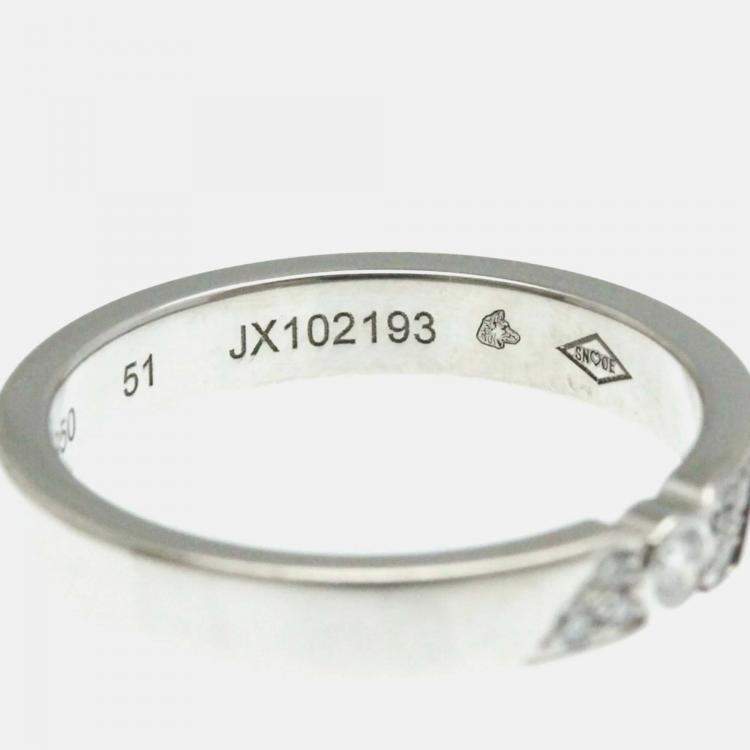 Pre Owned Van Cleef & Arpels Signature Diamond Platinum Ring  EU 51