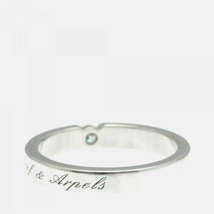 Pre Owned Van Cleef & Arpels Signature Diamond Platinum Ring  EU 51