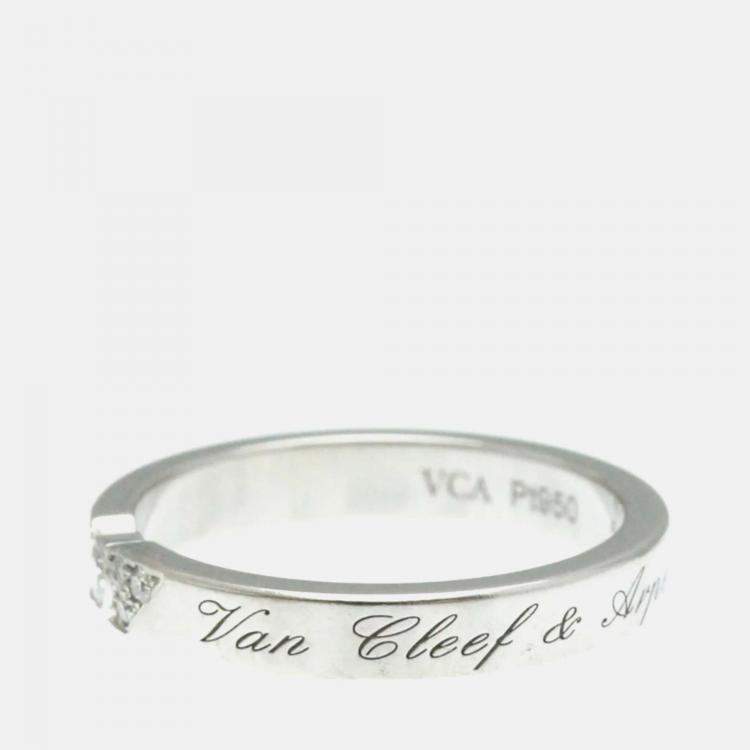 Pre Owned Van Cleef & Arpels Signature Diamond Platinum Ring  EU 51
