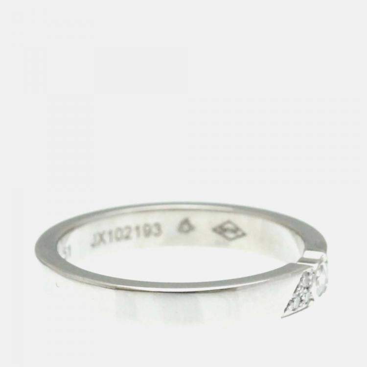 Pre Owned Van Cleef & Arpels Signature Diamond Platinum Ring  EU 51