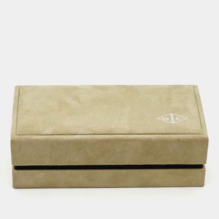 Pre Owned Van Cleef & Arpels Vintage Alhambra Onyx 18k Yellow Gold 5 Motif Station Bracelet