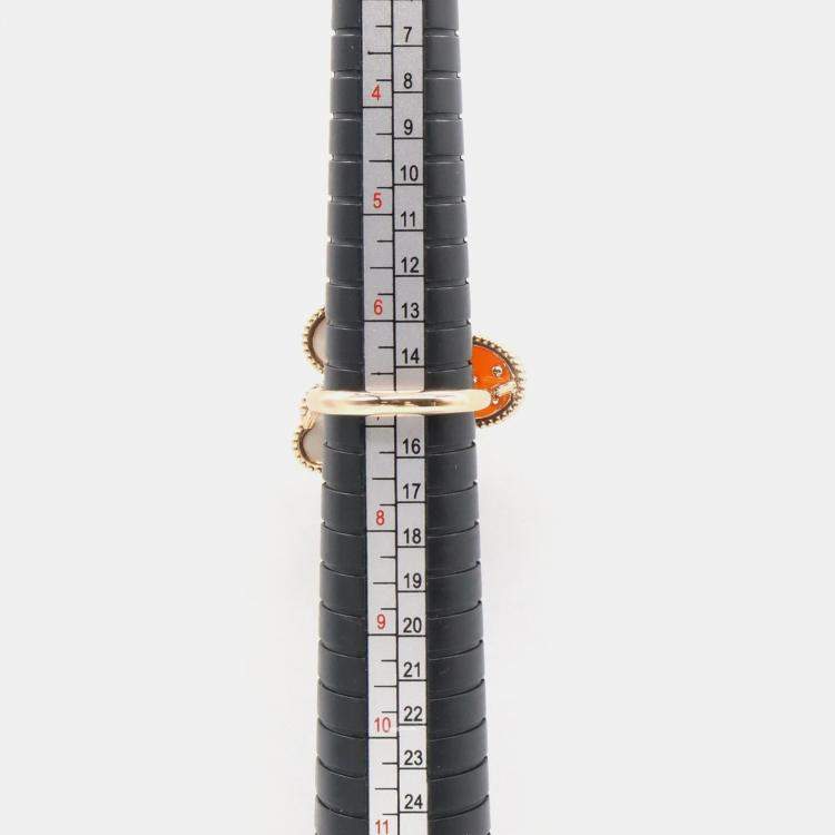 Pre Owned Van Cleef & Arpels Lucky Spring Between the Finger 18K Rose Gold & Mother of Pearl Ring EU 54