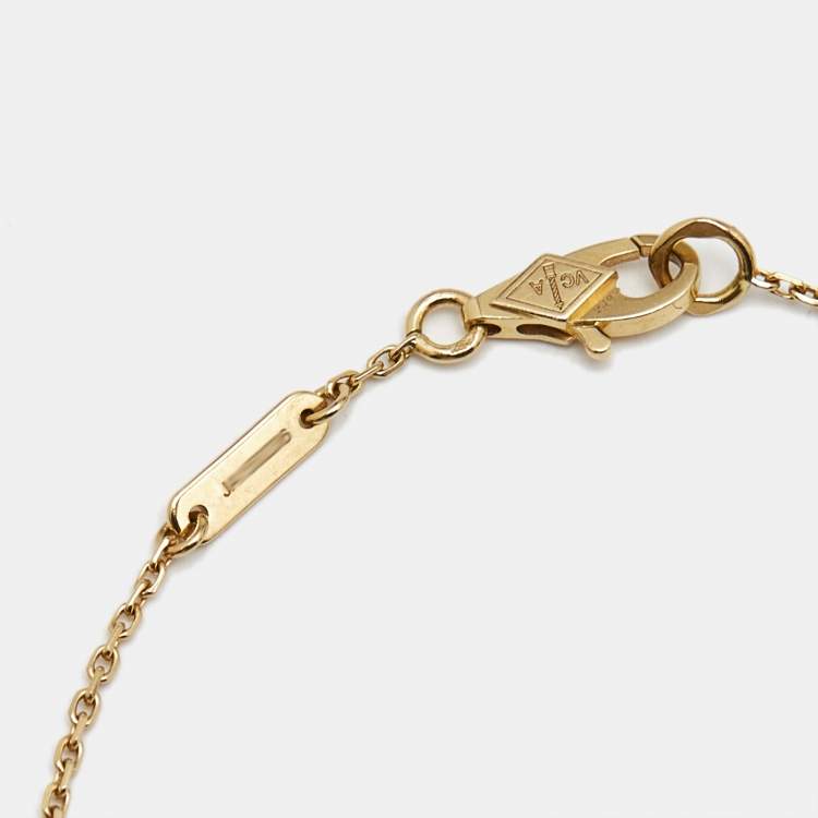 Pre Owned Van Cleef & Arpels Frivole Diamond 18k Yellow Gold Mini Bracelet