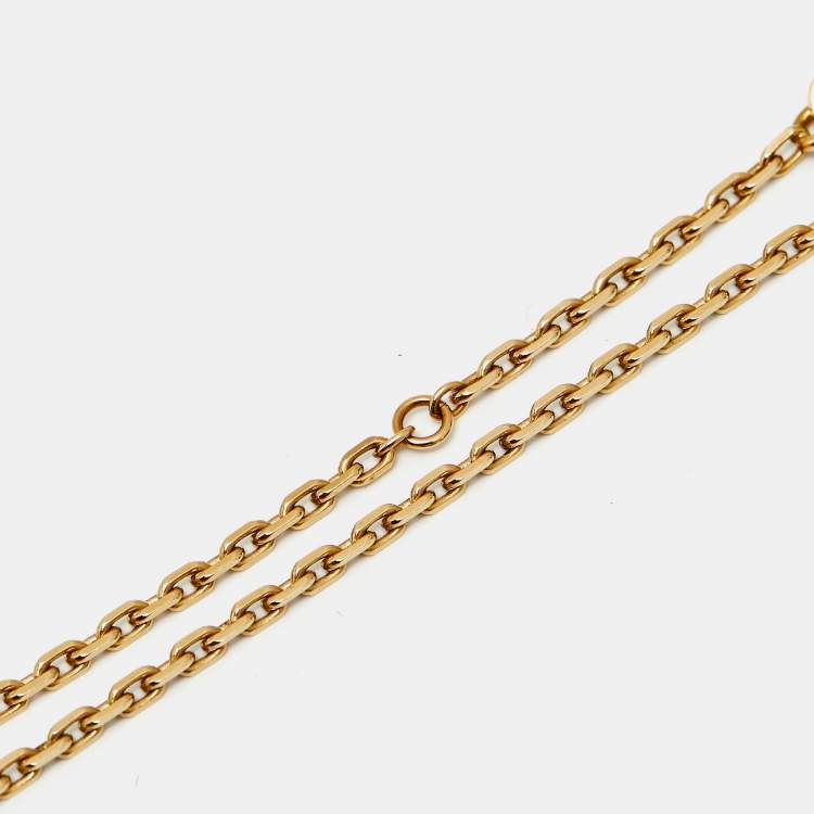 Pre Owned Van Cleef & Arpels Magic Alhambra Mother of Pearl 18k Yellow Gold Necklace