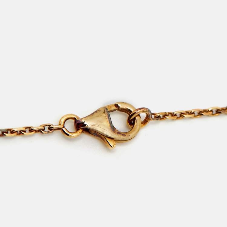 Pre Owned Van Cleef & Arpels Lucky Alhambra Butterfly Mother of Pearl 18k Yellow Gold Necklace