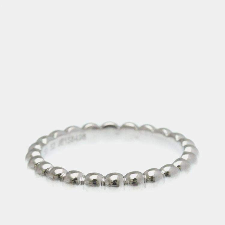 Pre Owned Van Cleef & Arpels Perlee 18K White Gold Ring EU 52