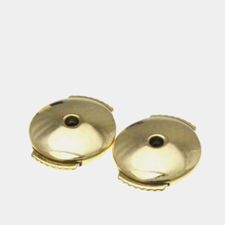 Pre Owned Van Cleef & Arpels Pure Alhambra Mother Of Pearl 18K Yellow Gold Earrings