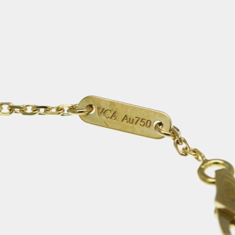 Pre Owned Van Cleef & Arpels Butterfly Sweet Alhambra 18K Yellow Gold, Mother of Pearl Bracelet