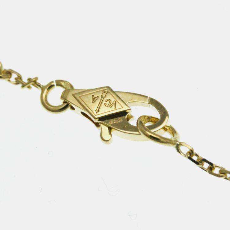 Pre Owned Van Cleef & Arpels Butterfly Sweet Alhambra 18K Yellow Gold, Mother of Pearl Bracelet