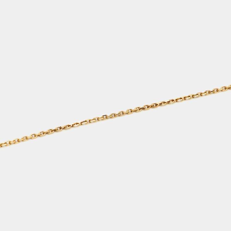 Pre Owned Van Cleef & Arpels Vintage Alhambra Malachite 18k Yellow Gold Necklace