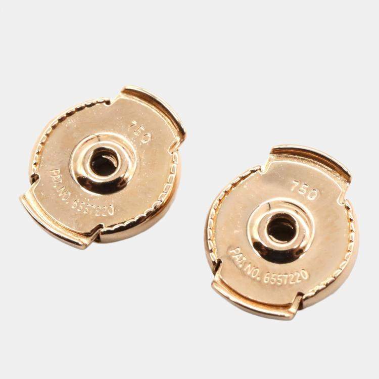 Pre Owned Van Cleef & Arpels Sweet Alhambra Effeuillage 18K Rose Gold Carnelian Earrings