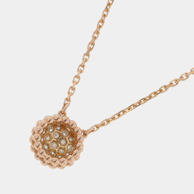 مملوكة مسبقًا Van Cleef & Arpels Perlee 18K Rose Gold Necklace Diamonds Pendant Necklace