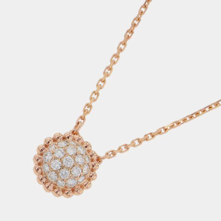 مملوكة مسبقًا Van Cleef & Arpels Perlee 18K Rose Gold Necklace Diamonds Pendant Necklace