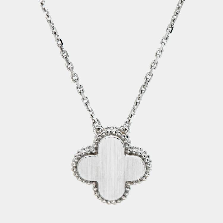 Pre Owned Van Cleef & Arpels Vintage Alhambra Diamond 18k Two Tone Holiday Pendant 2024 Pendant Necklace