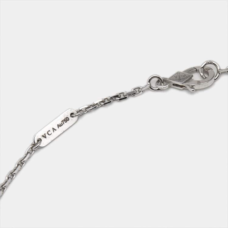 Pre Owned Van Cleef & Arpels Magic Alhambra Diamonds 18k White Gold Necklace