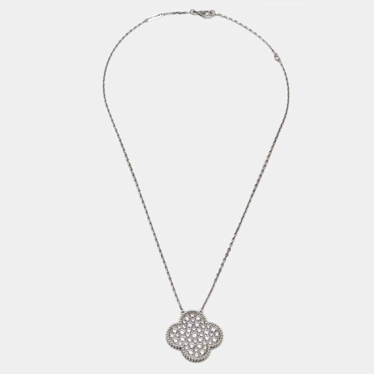 Pre Owned Van Cleef & Arpels Magic Alhambra Diamonds 18k White Gold Necklace