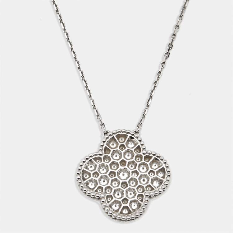 Pre Owned Van Cleef & Arpels Magic Alhambra Diamonds 18k White Gold Necklace