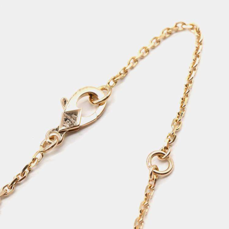 مملوكة مسبقًا Van Cleef & Arpels Vintage Alhambra 18K Rose Gold Bullseye Diamond Necklace