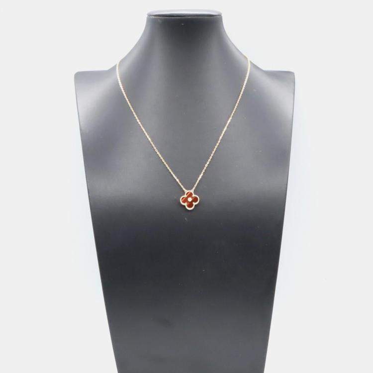 مملوكة مسبقًا Van Cleef & Arpels Vintage Alhambra 18K Rose Gold Bullseye Diamond Necklace