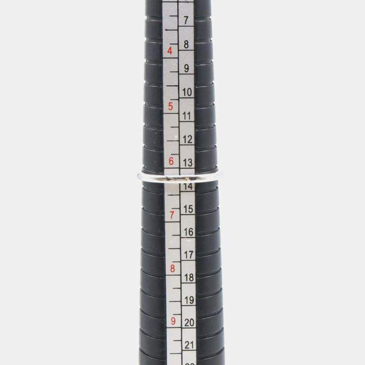 Pre Owned Van Cleef & Arpels Sweet Alhambra Diamond 18K White Gold Ring EU 53