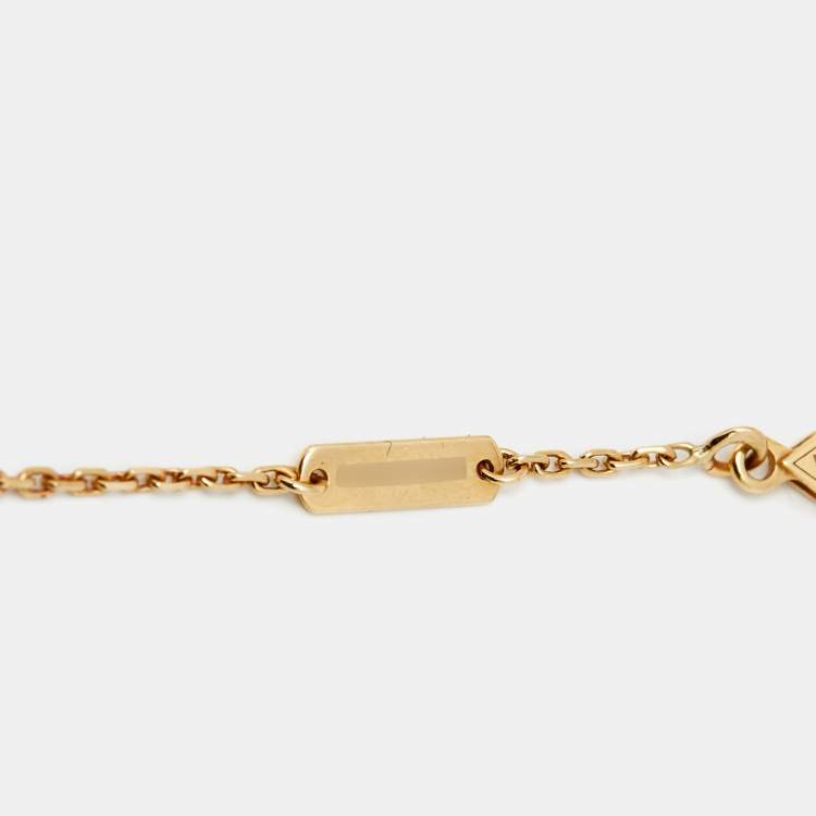 Pre Owned Van Cleef & Arpels Vintage Alhambra Malachite 18k Yellow Gold Necklace