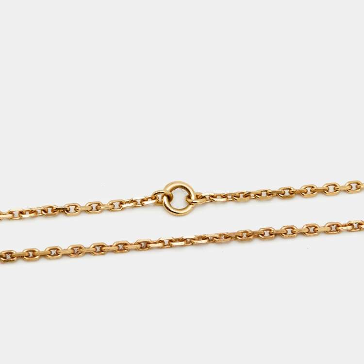 Pre Owned Van Cleef & Arpels Vintage Alhambra Malachite 18k Yellow Gold Necklace