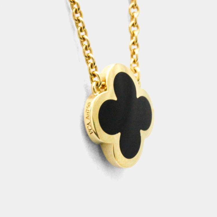 Pre Owned Van Cleef & Arpels Pure Alhambra 18K Yellow Gold Pendant Necklace
