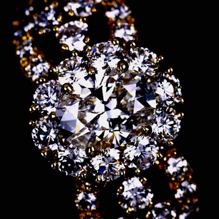 Pre Owned Van Cleef & Arpels 18K Yellow Gold Diamond Ring EU 57