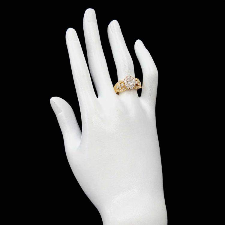 Pre Owned Van Cleef & Arpels 18K Yellow Gold Diamond Ring EU 57