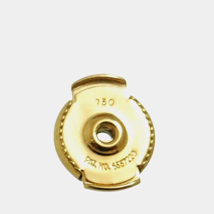 Pre Owned Van Cleef & Arpels Frivole Mini 18K Yellow Gold Diamond Earrings