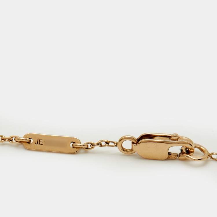 Pre Owned Van Cleef & Arpels Sweet Alhambra Hammered 18k Rose Gold Bracelet