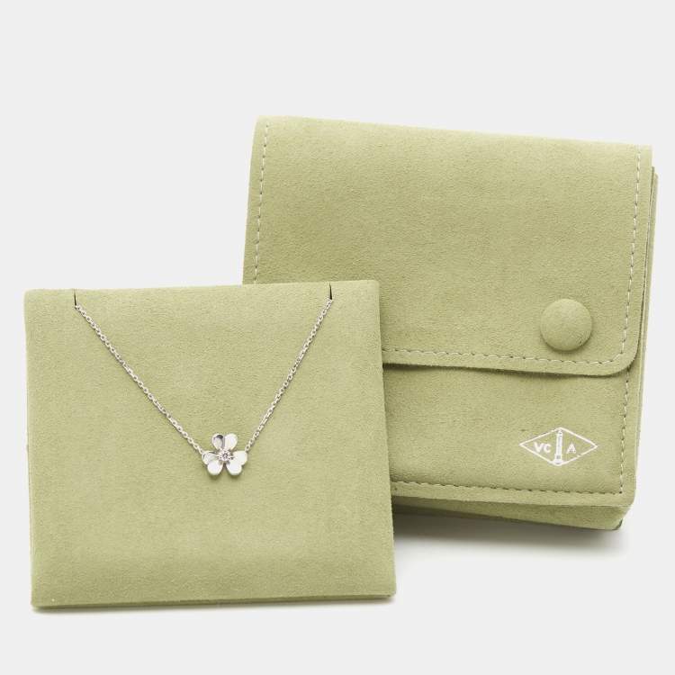 Pre Owned Van Cleef & Arpels Frivole Diamond 18k White Gold Mini Model Bracelet