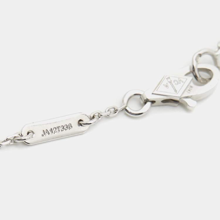 Pre Owned Van Cleef & Arpels Frivole Diamond 18k White Gold Mini Model Bracelet