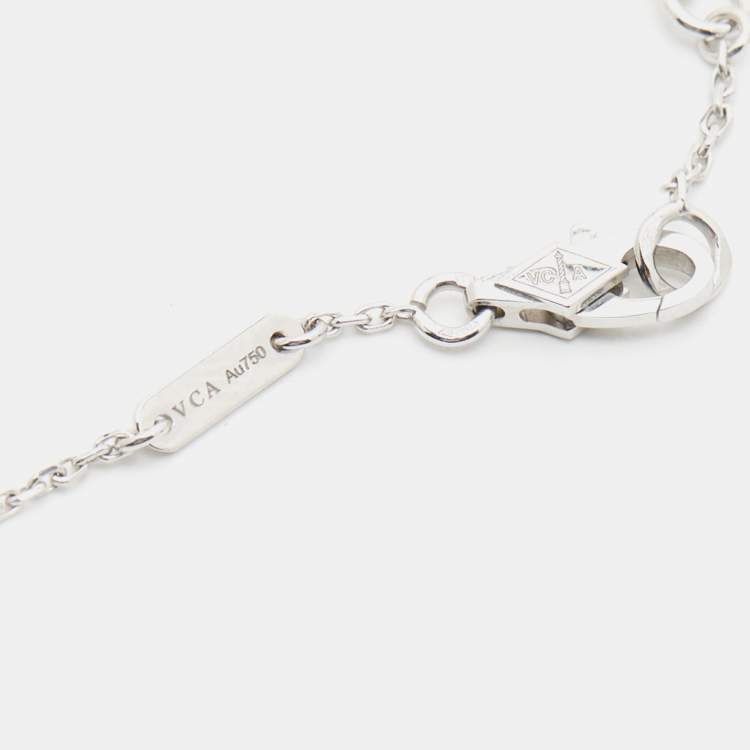 Pre Owned Van Cleef & Arpels Frivole Diamond 18k White Gold Mini Model Bracelet