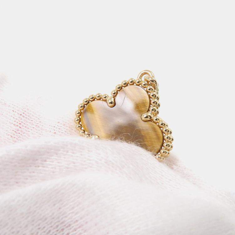 Pre Owned Van Cleef & Arpels Vintage Alhambra 18K Yellow Gold 10 Motif Necklace